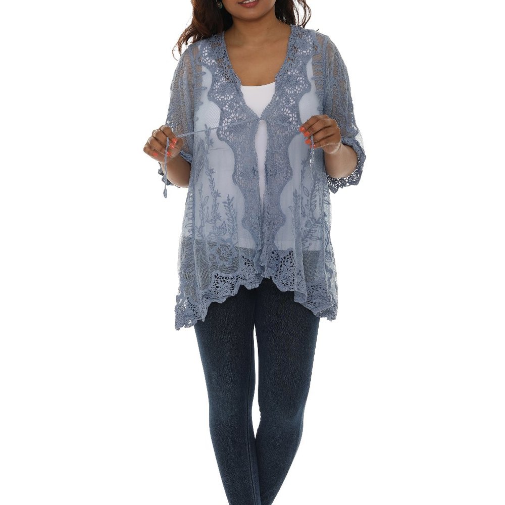 Crochet Tie-Front Cardigan